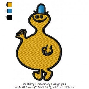 Mr Dizzy Embroidery Design